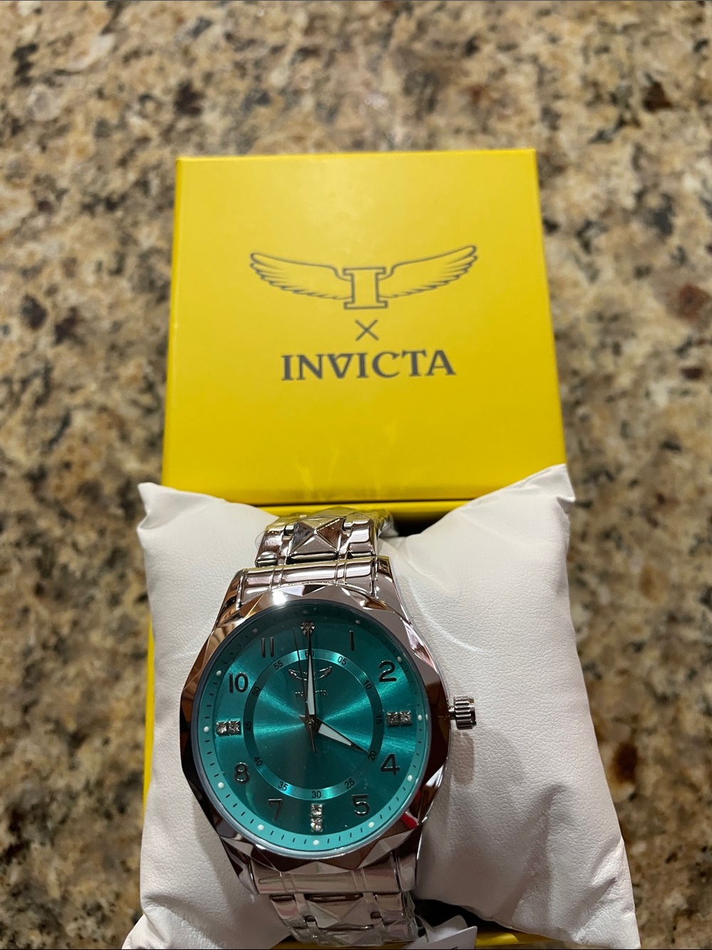 Invicta Specialty Men's Silver Watch with Turquoise Dial